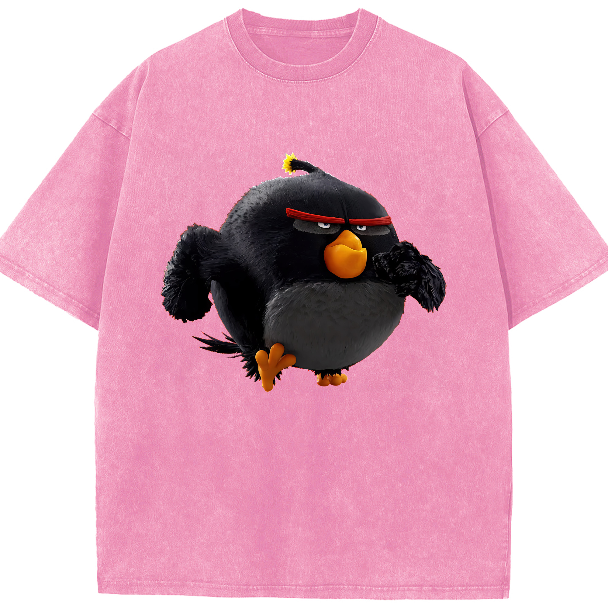 （画像用） Angry Birds アングリーバード 綿100% ヴィンテージ風 半袖Tシャツ（フロントプリント）